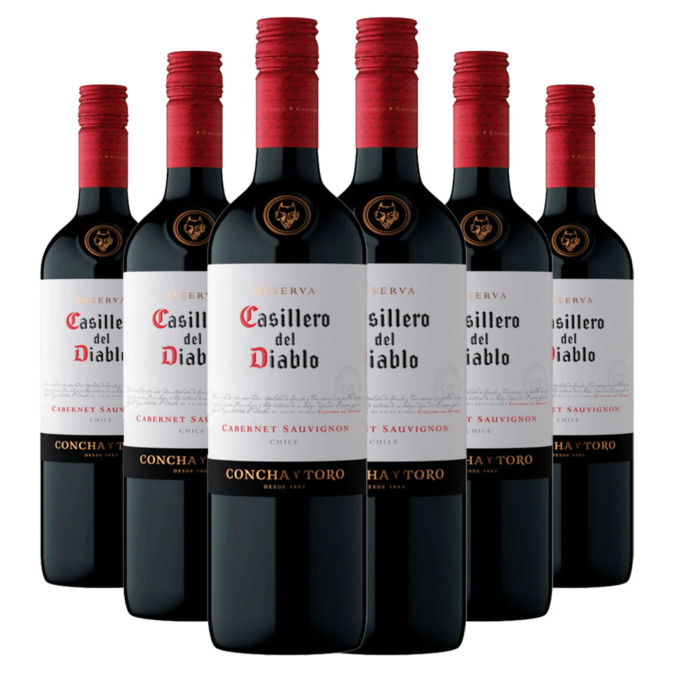 KIT com 6 Vinhos Concha y Toro Casillero Del Diablo Cabernet Sauvignon 750ml