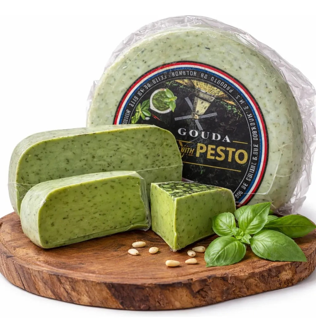 Queijo Gouda com Pesto Verde