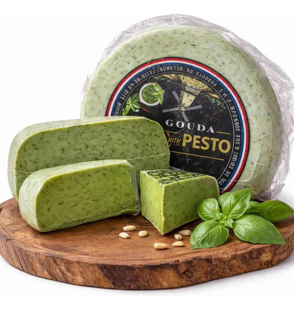 Queijo Gouda com Pesto Verde