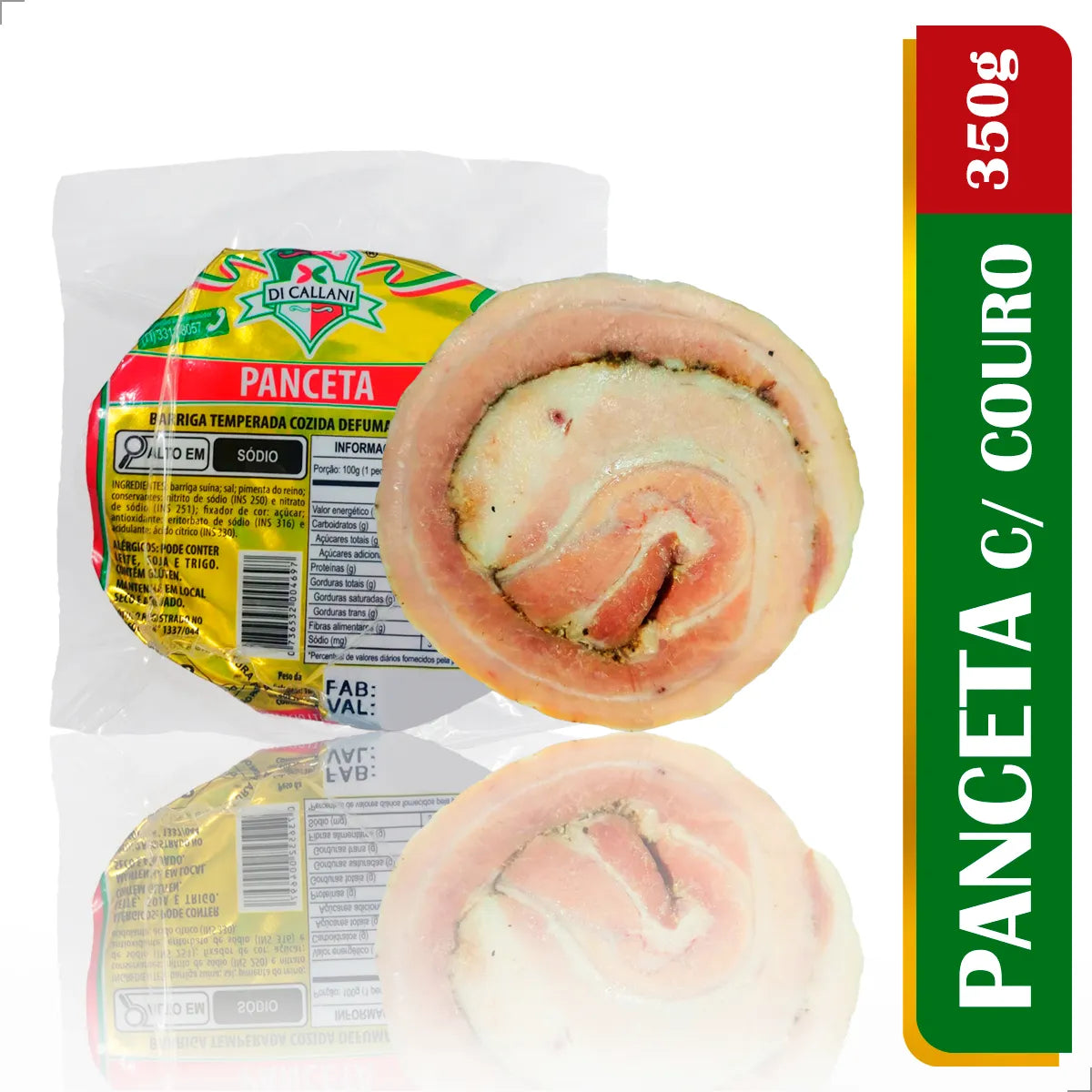 Panceta Suína Defumada Artesanal com Couro Di Callani – 500g
