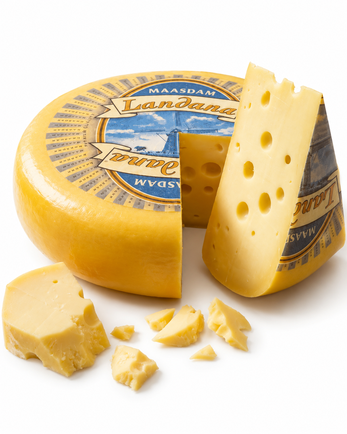 Queijo Maasdam Holandês Landana -Sabor Suave e Amanteigado